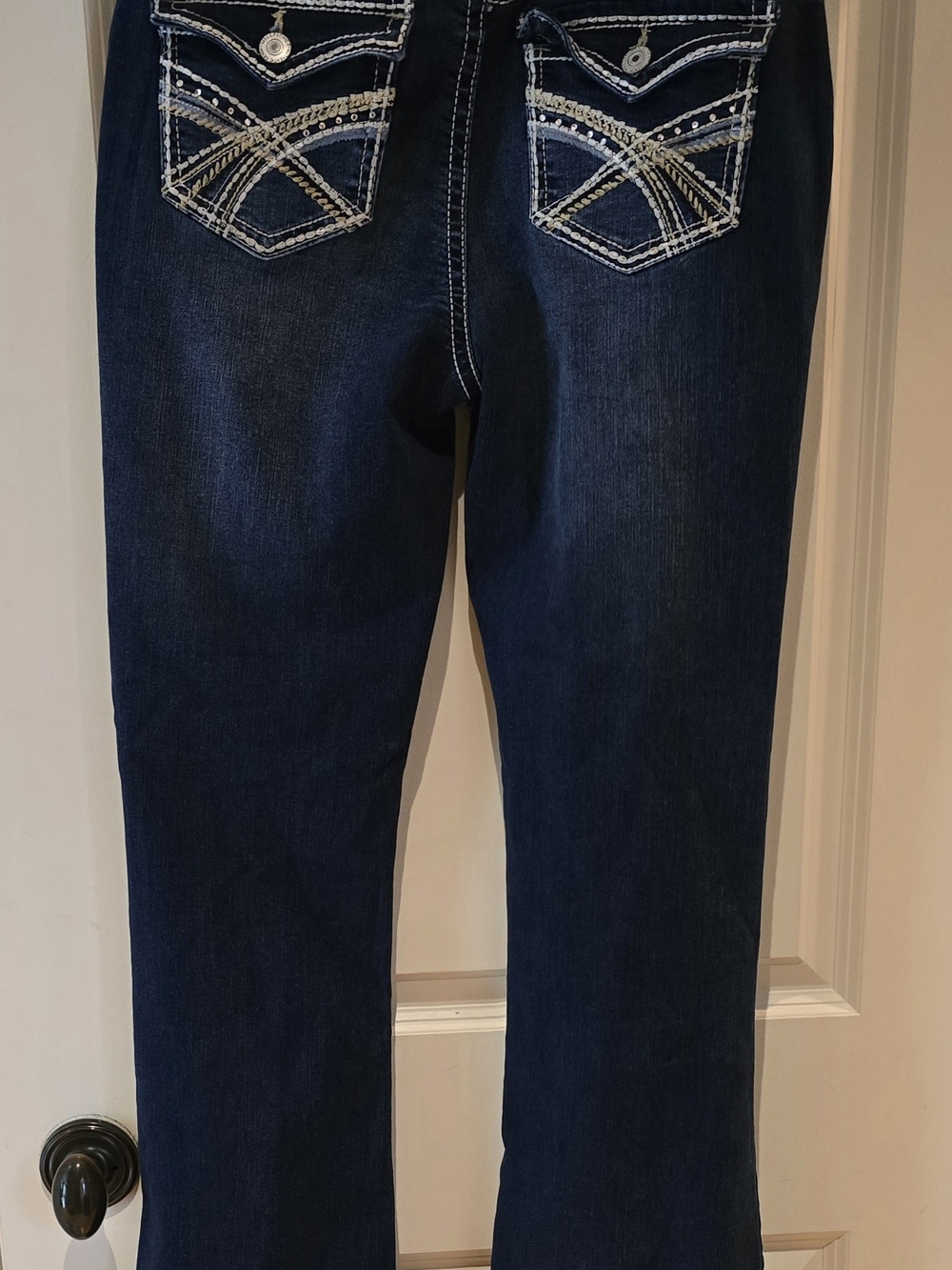 Wallflower Dark Blue Bootcut Jeans with Embellished Back Pockets